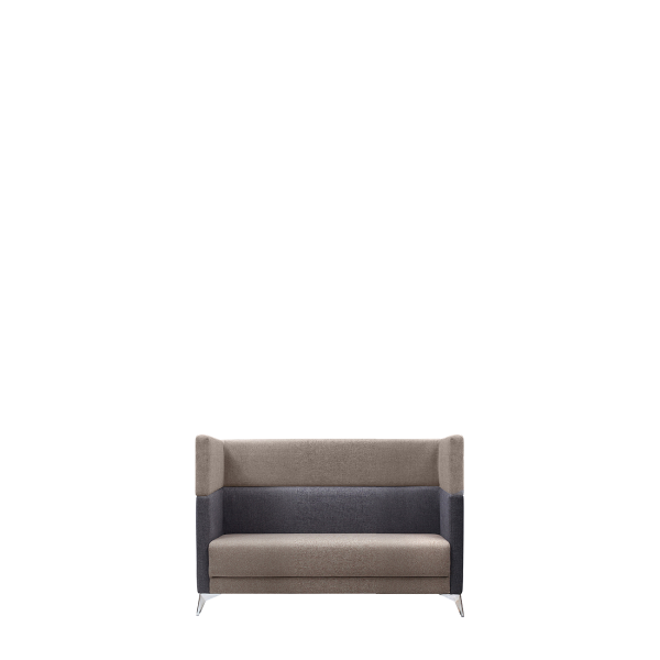 Диван офисный Меркурий (М-59) 3-х местный (высота 102см) (Коричневый/серый)