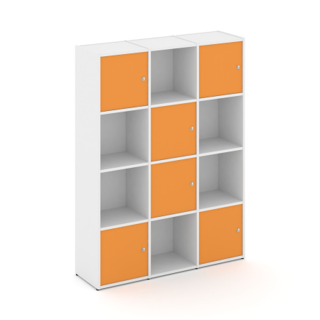 Стеллаж Locker Plus LK.K-006 1188x350x1593 (Белый | Оранжевый)