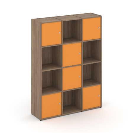 Стеллаж Locker Plus LK.K-006 1188x350x1593 (Дуб Аризона | Оранжевый)