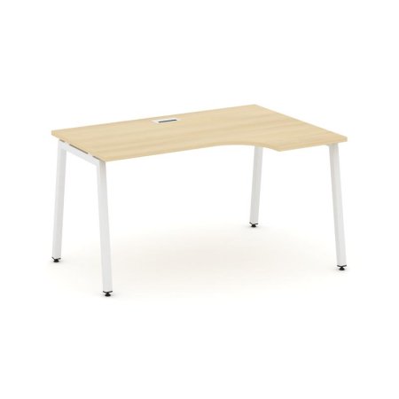 Стол рабочий эргономичный SN-4A.SPA-011(R) (1380х700/980х750) (Акация Лорка/Металл Белый)