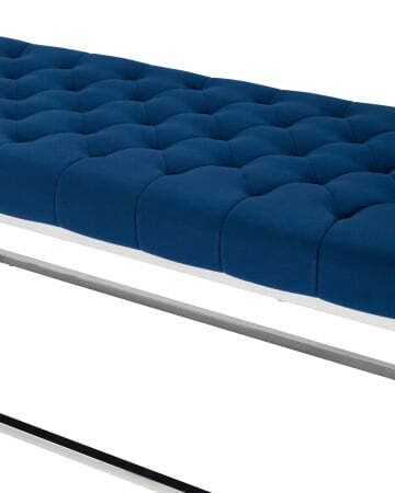 Банкетка ИНСИГНИЯ велюр синий сталь серебро (Банкетка Инсигния синий)