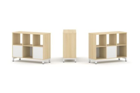 Набор стеллажа 2-х сторонний, 2 яруса SN.NSD-231 (1121х400х881) (Акация Лорка/Белый/Металл Белый)