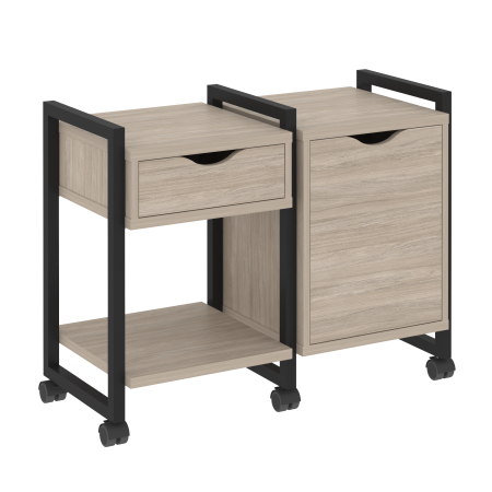 Тумба на колесных опорах наборная VR.L-TN-3.K 970x460x767 (Дуб Аттик/Черный металл)