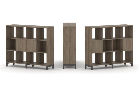 Набор стеллажа 2-х сторонний, 3 яруса SN.NSD-341 (1488х400х1248) (Вяз Благородный/Металл Антрацит)