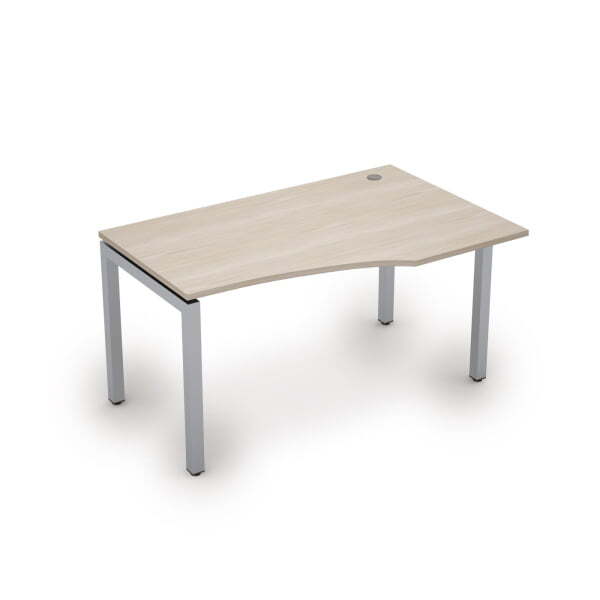 6М.523 Стол криволинейн.прав (1400x900x750) (Шамони светлый/Алюминий матовый)