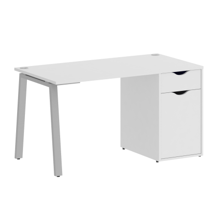 Стол письменный VR.SP-3-138.1.A 1380x720x750 (Белый/Серый Металл)