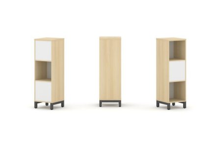 Набор стеллажа 2-х сторонний, 3 яруса SN.NSD-311 (387х400х1248) (Акация Лорка/Белый/Металл Антрацит)