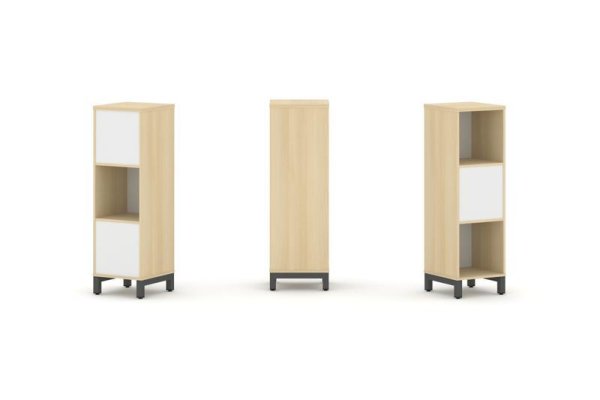 Набор стеллажа 2-х сторонний, 3 яруса SN.NSD-311 (387х400х1248) (Акация Лорка/Белый/Металл Антрацит)