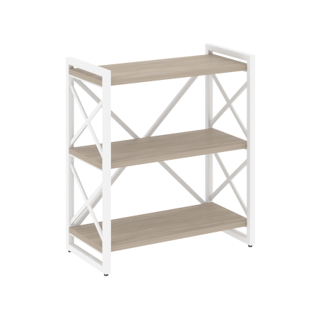 Стеллаж на регулируемых опорах-3 полки VR.L-MST.O-3.8 800x400x910 (Дуб Аттик/Белый металл)