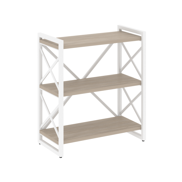 Стеллаж на регулируемых опорах-3 полки VR.L-MST.O-3.8 800x400x910 (Дуб Аттик/Белый металл)