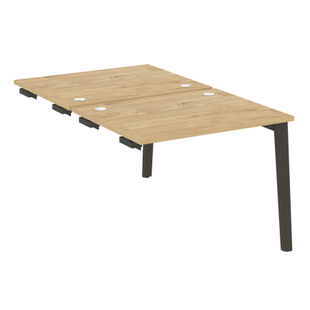 Стол-приставка двойной на деревянных опорах Onix Wood OW.D.SPR-1.8 980x1635x750 (Тиквуд Светлый/Дуб Темный)