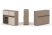 Тумба двойная + низкая надставка ES.NB.2N-8 (1500х410х1135) (Латте/Тиквуд Светлый)