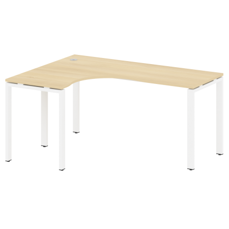 Стол криволинейный левый Metal System Style БП.СА-4 Л 1600x1200x750 (Акация/Белый металл)