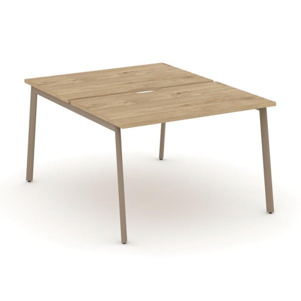 Рабочая станция 2 места ES.D.RS-2.2-VP (1180х1500х750) (Тиквуд Светлый/Металл Латте)