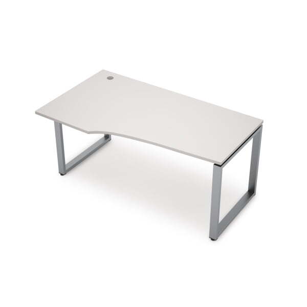 6М-О.623 Стол криволинейный, правый (1400x900x750) (Белый/Алюминий матовый)