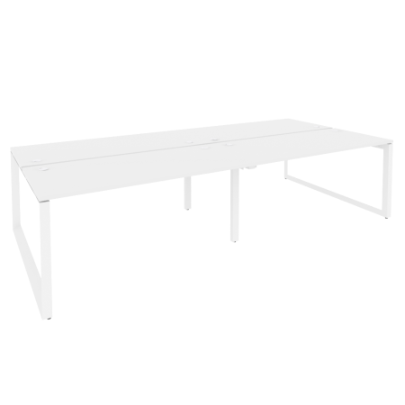 Рабочая станция на О-образном м/к Onix O.MO-D.RS-4.4.7 3160x1475x750 (Белый Бриллиант/Белый Металл)