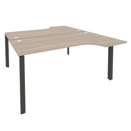 Рабочая станция на П-образном м/к Onix O.MP-D.SA-1 1580x1995x750 (Дуб Аттик/Черный металл)