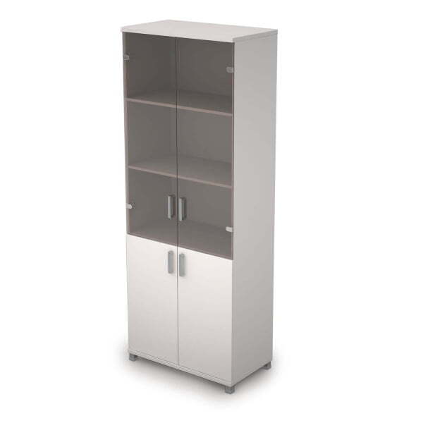 6Ш.005.3 Шкаф для документов высокий со стеклом (800x450x2116) (Белый)