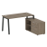 Рабочая станция с тумбой на А-образном м/к Metal System Style БА.РС-СТС-2.3 (R) 1500x1520x750 (Дуб наварра/Серый металл)
