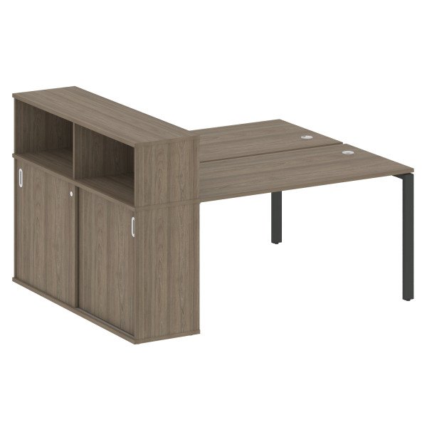 Рабочая станция с опорным шкафом-купе Metal System Style БП.РС-СШК-2.3 1810x1475x1098 (Вяз/Антрацит металл)