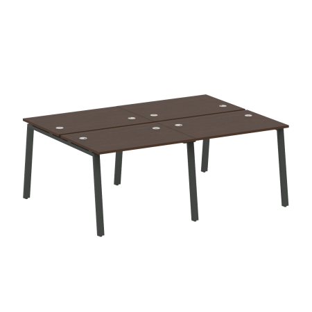 Рабочая станция на 4 рабочих места на А-образном м/к Metal System Style БА.СМ-4.1 2000x1475x750 (Венге Цаво/Антрацит металл)