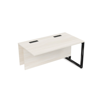 16СПК.182 Стол прямой бенч, конечный модуль  (1200x800x750) (Ivory | Черный Глянец)