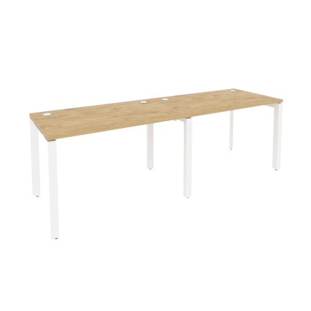 Рабочая станция на П-образном м/к Onix O.MP-RS-2.2.7 2360x720x750 (Тиквуд Светлый/Белый Металл)