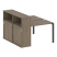 Рабочая станция с опорным шкафом-купе Metal System Style БП.РС-СШК-2.1 1410x1475x1098 (Дуб Наварра/Серый металл)