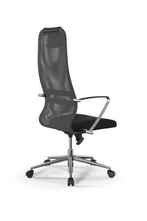 Кресло для руководителя Метта Sit 8 B1-8K - X1+UMF(X1) /Uh00/Wh00/K5cL(M09.B23.G18.W01) (Светло-серый | Черный)
