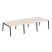 Рабочая станция на деревянных опорах Onix Wood OW.D.RS-6.2.7 3540x1475x750 (Тиквуд Светлый/Дуб Темный)