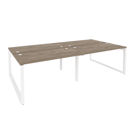 Рабочая станция на О-образном м/к Onix O.MO-D.RS-4.3.7 2760x1475x750 (Тиквуд Темный/Белый Металл)