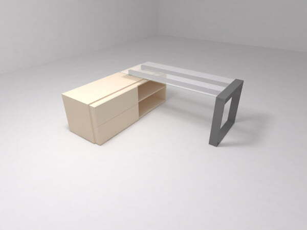 Стол для опорной тумбы, столешница стекло Brix BR.00.16 1800x750x800 (СтеклоСерый)