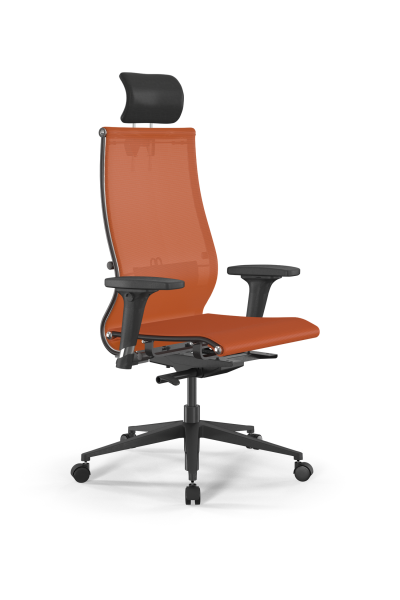Кресло для руководителя Метта SynchroSit 10 B2-107D - T /Km00/Nb00/D02P/H3mL-2D(M23.B11.G19.W02) (Оранжевый)
