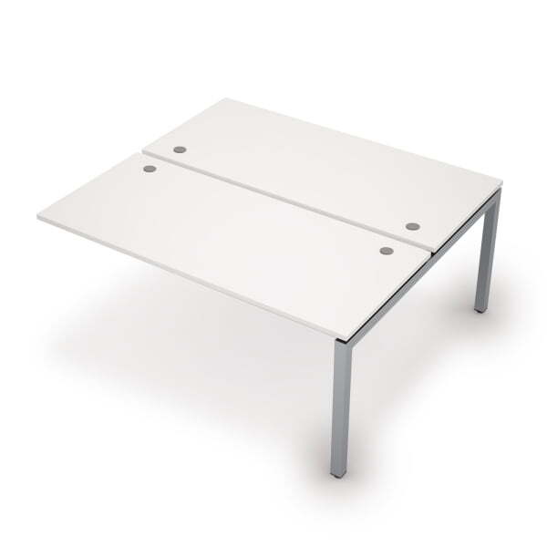 6МБК.5274 Бенч-система на 2 рабочих места, конечный модуль (1600x1435x750) (Белый/Алюминий матовый)