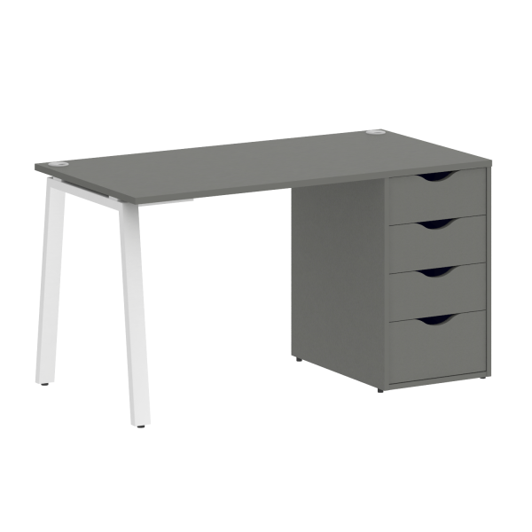 Стол письменный VR.SP-3-138.4.A 1380x720x750 (Металлик/Белый Металл)