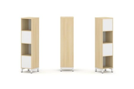 Набор стеллажа 2-х сторонний, 4 яруса SN.NSD-411 (387х400х1615) (Акация Лорка/Белый/Металл Белый)