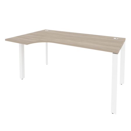 Стол эргономичный левый на П-образном м/к Onix O.MP-SA-1L 1580x980x750 (Дуб Аттик/Белый Металл)