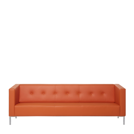 Диван офисный Зипо (М-15) 3-х местный с подлокотниками (Оранжевый)