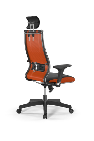 Кресло для руководителя Метта Sit 10 B2-160D - X2+Extra /Km39/Wm12/D02P/H3mL-2D(M09.B02.G15.W01) (Черный | Оранжевый)