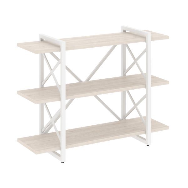Стеллаж на регулируемых опорах-3 полки VR.L-MST.O-3.8V 1200x400x910 (Денвер Светлый/Белый металл)