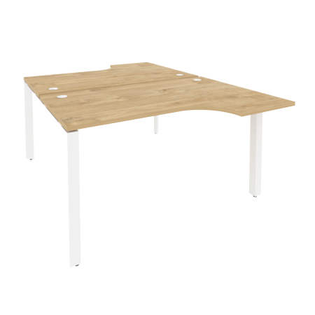 Рабочая станция на П-образном м/к Onix O.MP-D.SA-2 1380x1995x750 (Тиквуд Светлый/Белый Металл)