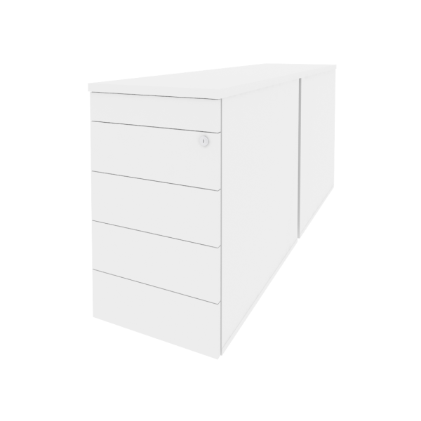 Тумба двойная приставная/опорная TIP-ON Onix O.TPO-2.8 TIP 432x1635x750 (Белый Бриллиант)