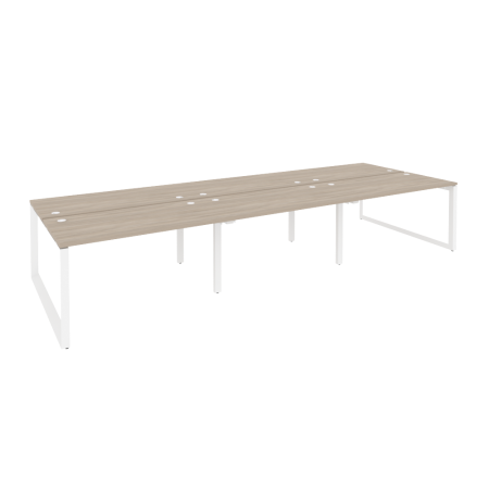 Рабочая станция на О-образном м/к Onix O.MO-D.RS-6.3.7 4140x1475x750 (Дуб Аттик/Белый Металл)