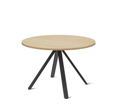 EXE Стол для переговоров круглый (Дуб Светлый/Черный металл)