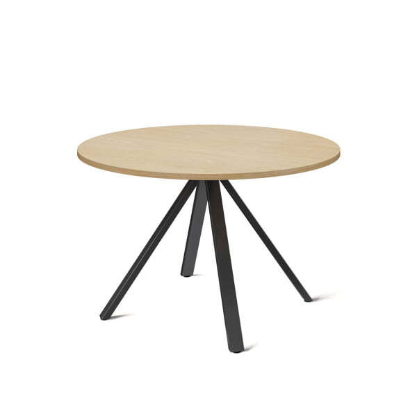 EXE Стол для переговоров круглый (Дуб Светлый/Черный металл)