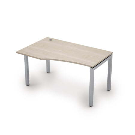 6М.522 Стол криволинейн.лев (1400x900x750) (Шамони светлый/Алюминий матовый)