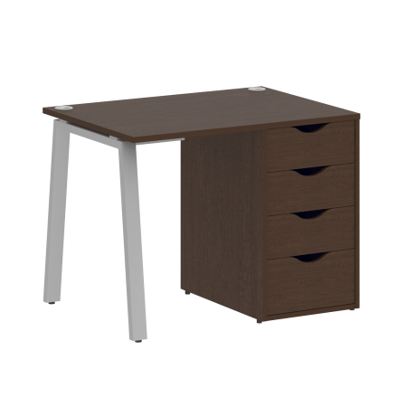 Стол письменный VR.SP-3-98.4.A 980x720x750 (Венге Цаво/Серый Металл)