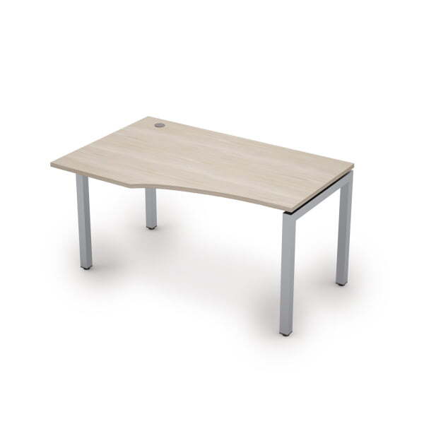 6М.522 Стол криволинейн.лев (1400x900x750) (Шамони светлый/Алюминий матовый)