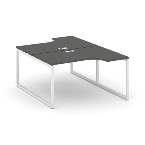 Рабочая станция эргономичная SN-4O.DRPA-001 (1380х1232/1992х750) (Антрацит/Металл Белый)