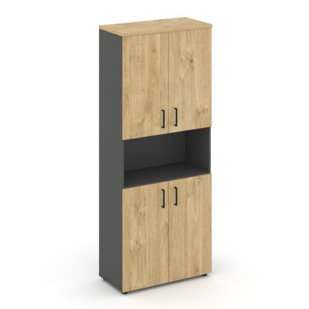 Шкаф высокий широкий SN.STS-107 (796х400х1982) (Антрацит/Тиквуд Светлый)